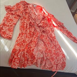 Topshop Red and White Floral Dress